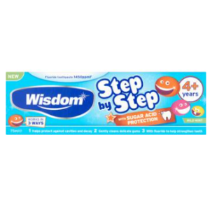 Wisdom Step by Step Mint Toothpaste 4-6yrs GEN435 (pack size 12)