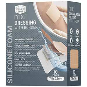 MX Silicone Wound Dressing 7.5 x7.5 cm. MX76340 GEN823 (Pack size 3)