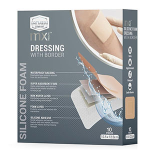 MX Silicone Wound Dressing 12.5 x12.5cm. MX76344 GEN824 (Pack size 3)