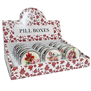 Metal Pocket Pill box in display MED147B (Pack size Display)